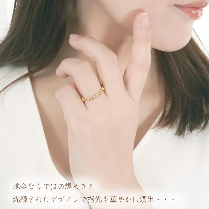 K18YG 中空 スカル 100 チェーン リング 送料無料 18金 K18 イエロー