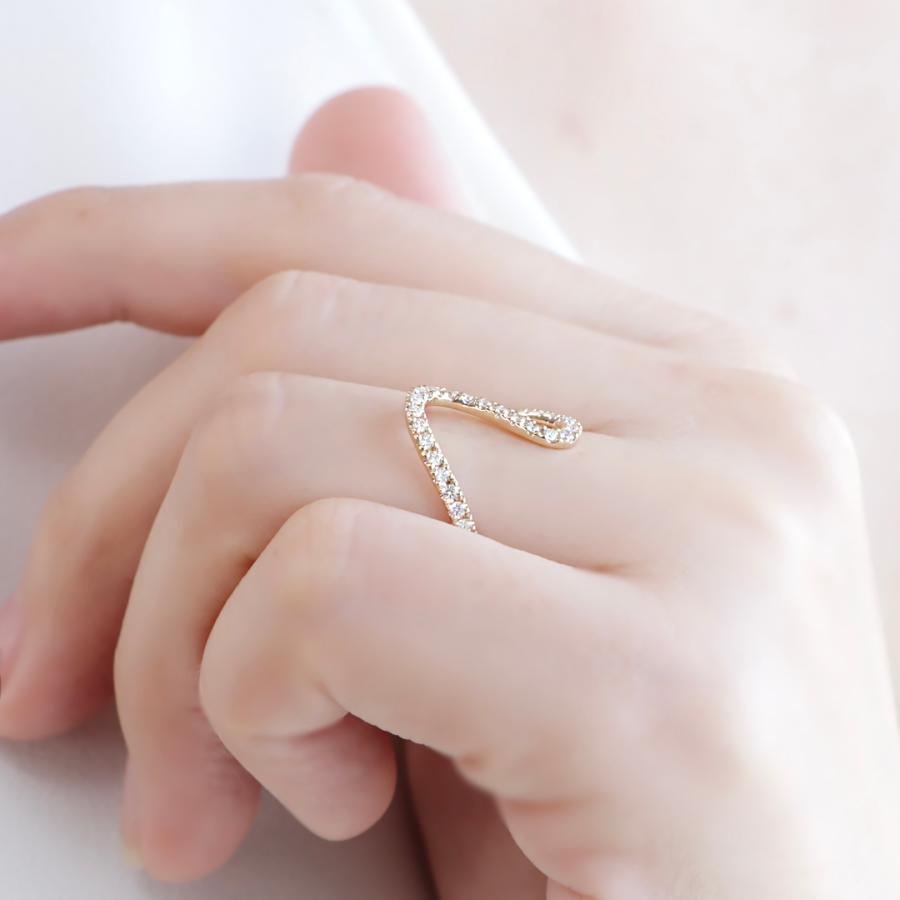 Pt900 K10YG 0.35ct ウェーブライン ダイヤモンド リング 送料無料 PT Pt プラチナ プラチナ900 10金 K10 イエローゴールド ダイア ダイアモンド ダイヤ EmR0177の画像