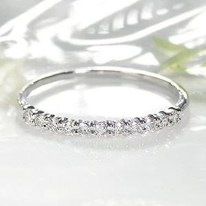 pt950 ダイヤモンド エタニティリング 0.2ct 細身 華奢 シンプル 人気 可愛 PT プラチナ ダイヤ ダイア 指輪 ギフト プレゼント 細身 華奢 エタ EmR0242-ptの画像