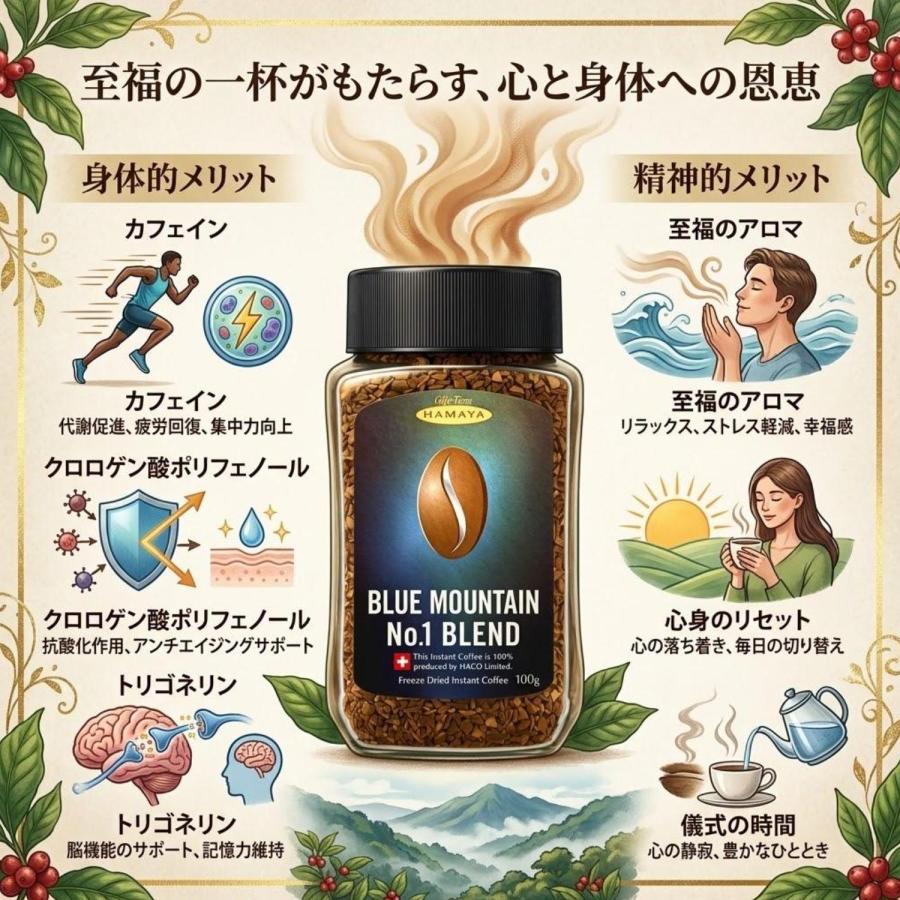 ハマヤ ブルーマウンテンNo.1ブレンド 100g瓶 6本 カフェの珈琲 自宅で