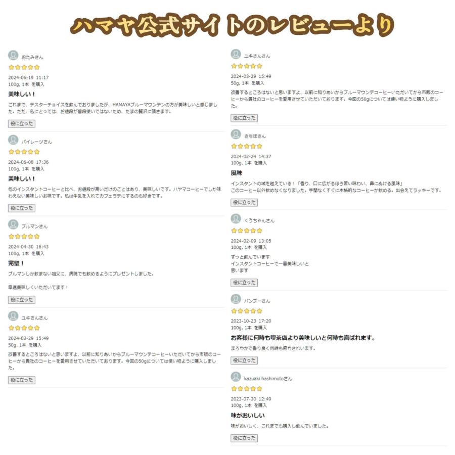 ハマヤ ブルーマウンテンNo.1ブレンド 100g瓶 6本 フリーズドライ製法
