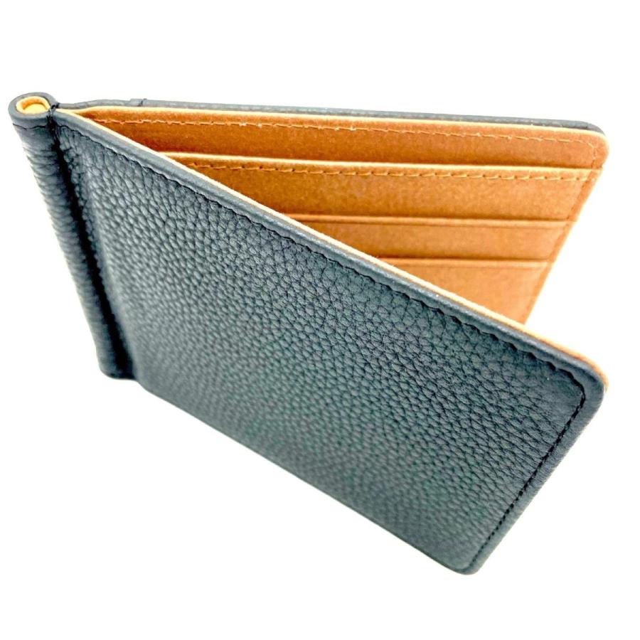 本革 マネークリップ 超薄型 財布 小型財布 2つ折り メンズ 札入れ