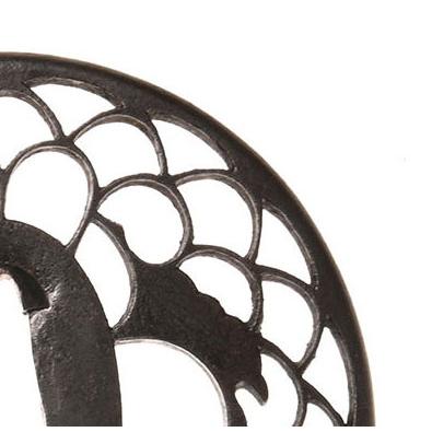 鍔・鐔 赤坂 銘忠時作 菊透鍔【特別保存刀装具】刀装具 日本刀 刀剣