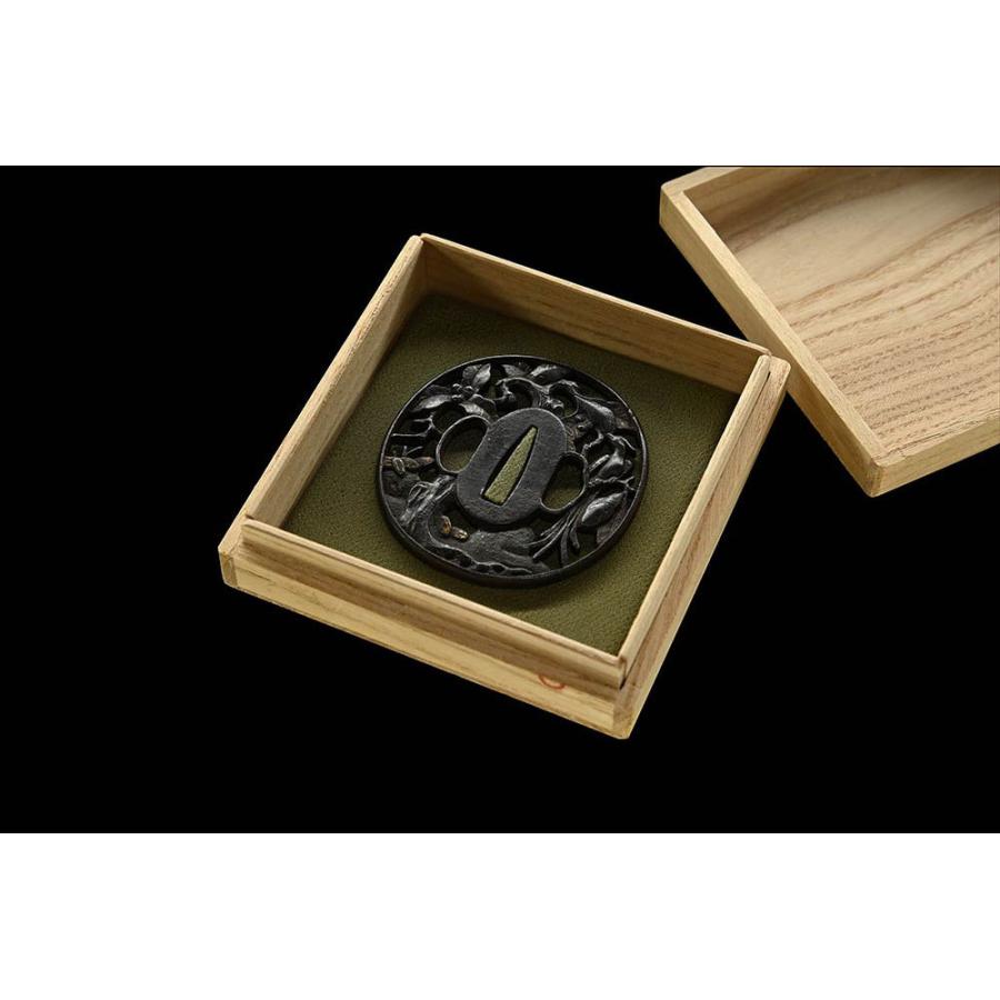 鍔・鐔 京正阿弥 柏樹尾長鳥透鍔 刀装具 日本刀 刀剣 : 永楽堂ヤフー店