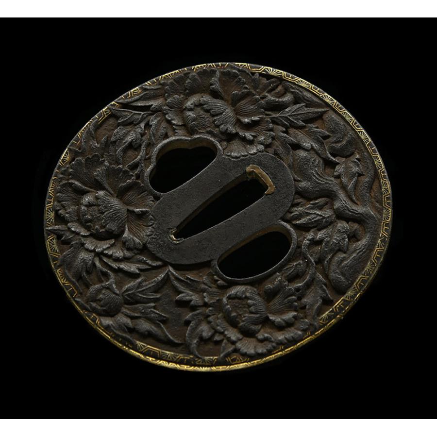 鍔　刀装具 楽天市場】日本刀装具 桜龍の図 刀鍔 銅地 細工 絵金銀 鍔 刀の鍔 ツバ