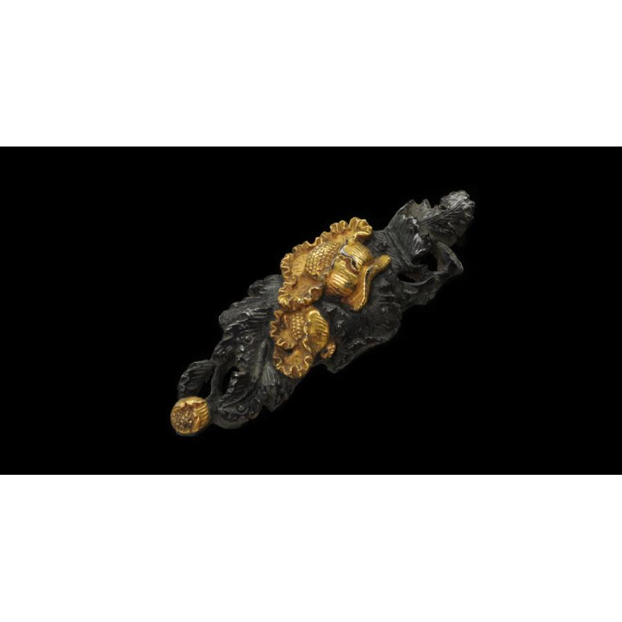 古金工 枝牡丹図目貫 【保存刀装具】鍔・鐔 刀装具 日本刀 刀剣 【双胴】