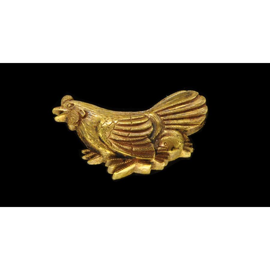 目貫 京金具師 鶏図目貫 【保存刀装具】鍔・鐔 刀装具 日本刀 刀剣