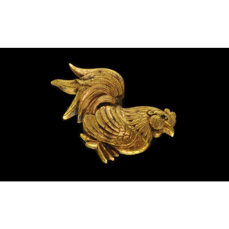 目貫 京金具師 鶏図目貫 【保存刀装具】鍔・鐔 刀装具 日本刀 刀剣