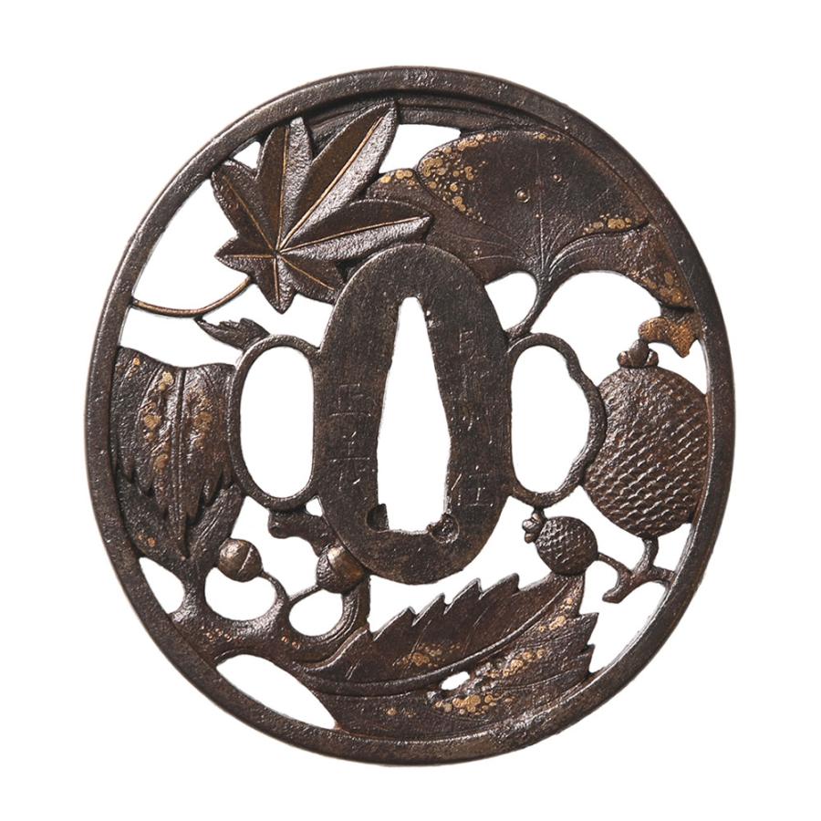 鍔・鐔 長州住正義 吹寄透鍔/鍔【保存刀装具】刀装具 日本刀 刀剣