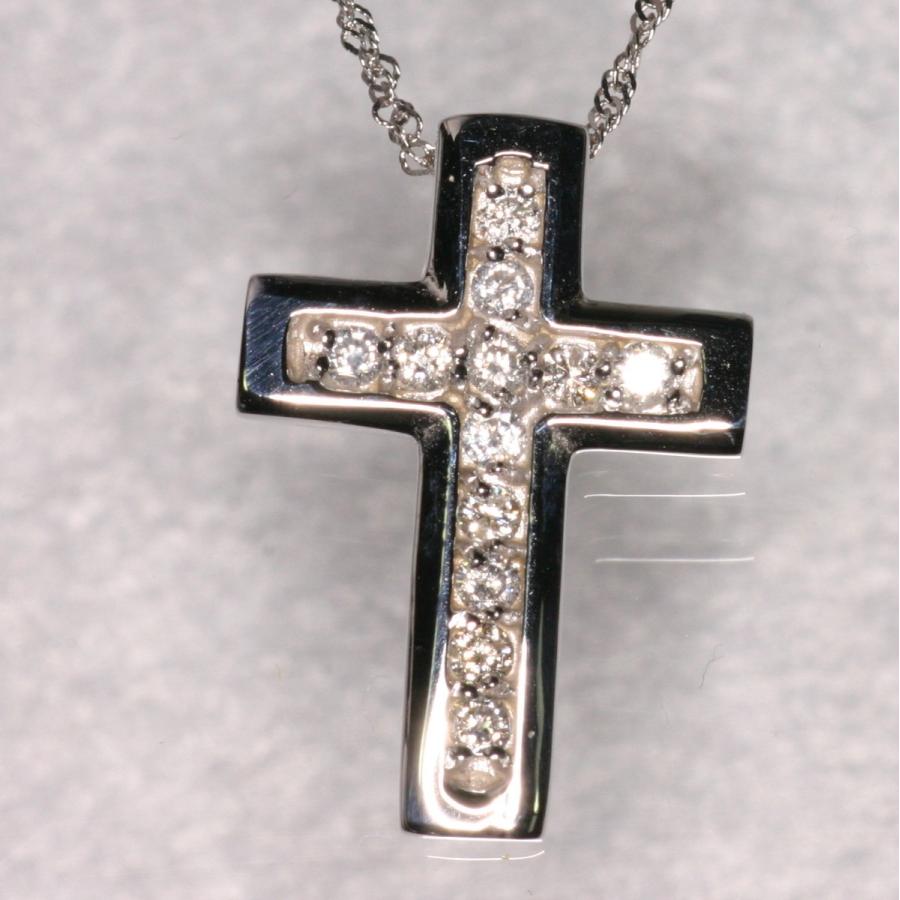 中古品k18 ダイヤクロスペンダント K18 ダイヤ入りクロスペンダントトップ | 株式会社特撰すずき