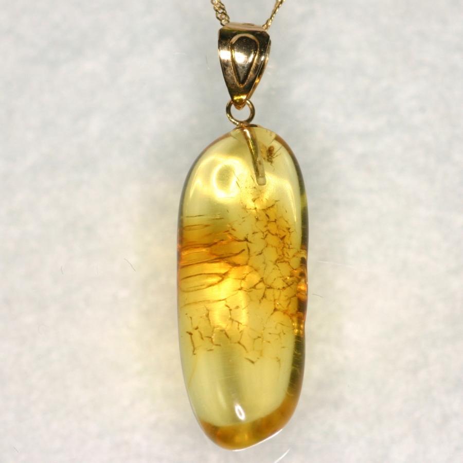 B-67 18金 K18YG コハクのペンダント / ペンダントトップのみ(チェーンは別売)