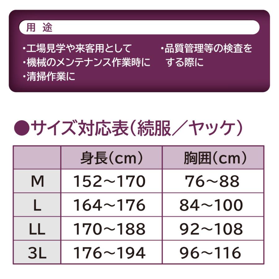 アゼアス 続服 白 AZWORK1000 M〜3L 使い捨て ホワイト 不織布