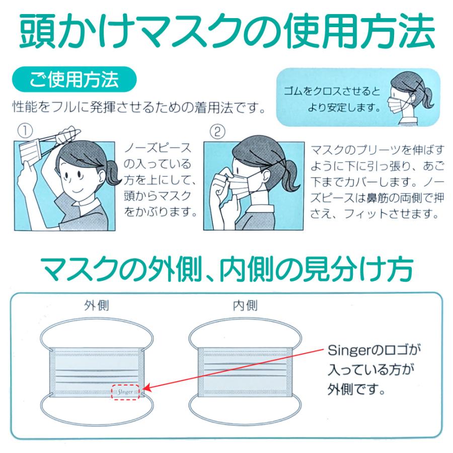 宇都宮製作 シンガー 2PLY マスク MP オーバーヘッドタイプ 50枚