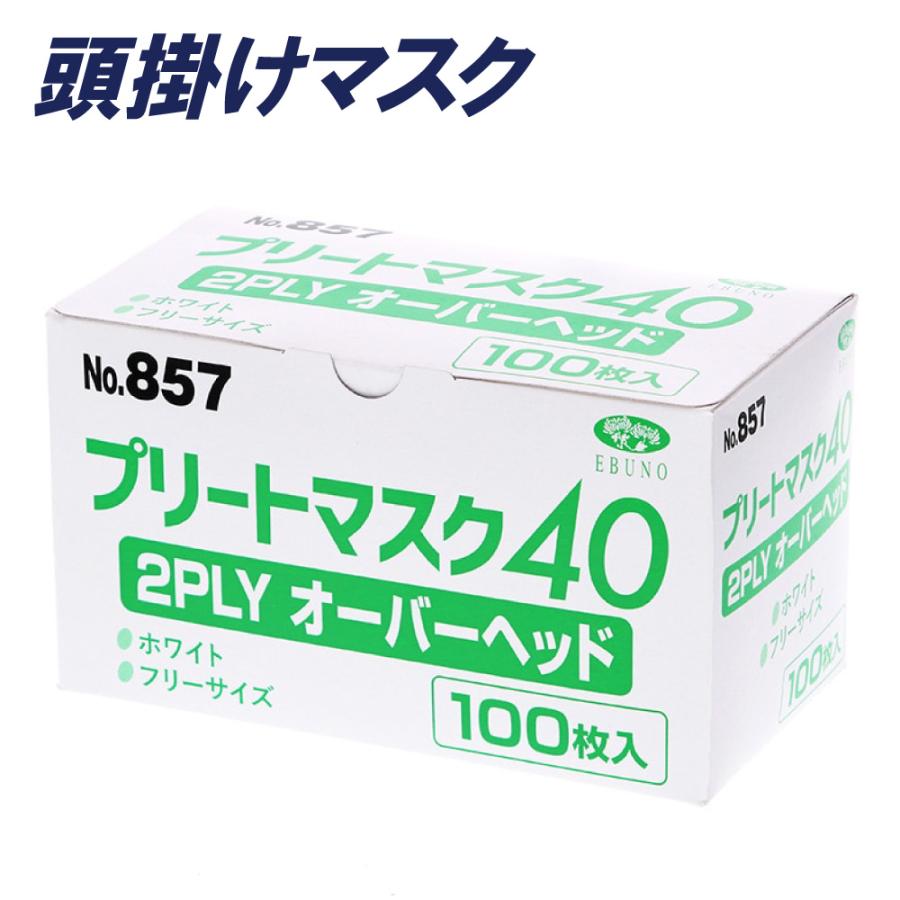 エブノ 頭掛けマスク オーバーヘッド プリートマスク40 No.857 2PLY(2