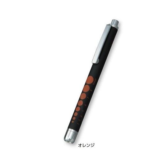 コンテック ラバー調ソフトLEDペンライト ブラック/オレンジ KE-337 (8