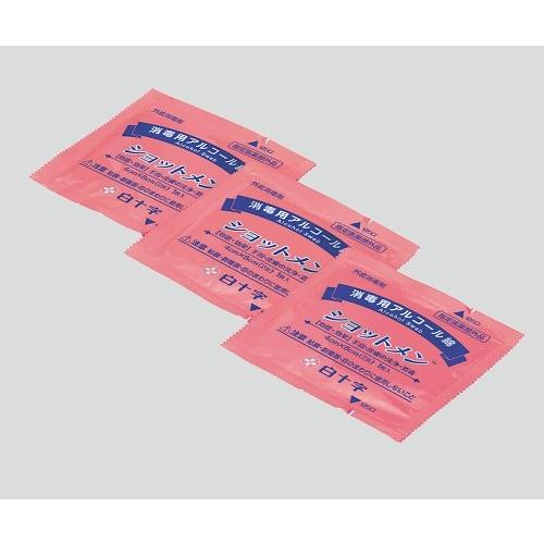 白十字 消毒用アルコール綿 ショットメン 40×80(2折) 100包入 11509