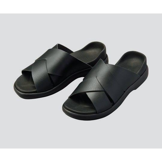 アズワン ドクターフィットサンダル ソフトラバー クロス仕様 黒 M（25.0〜25.5cm） 39N (8-7544-13)