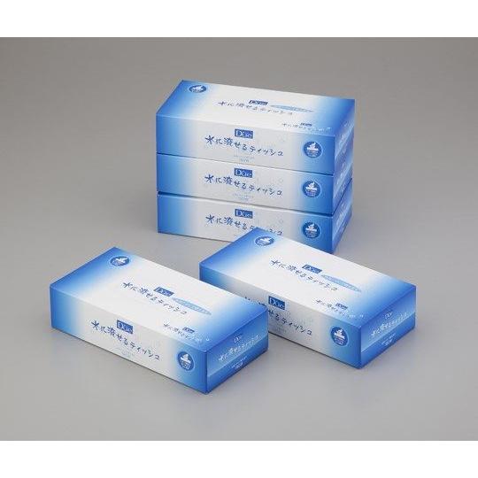 1パック】 デュー 水に流せるボックスティッシュ 180W 5P 360枚/箱×5箱