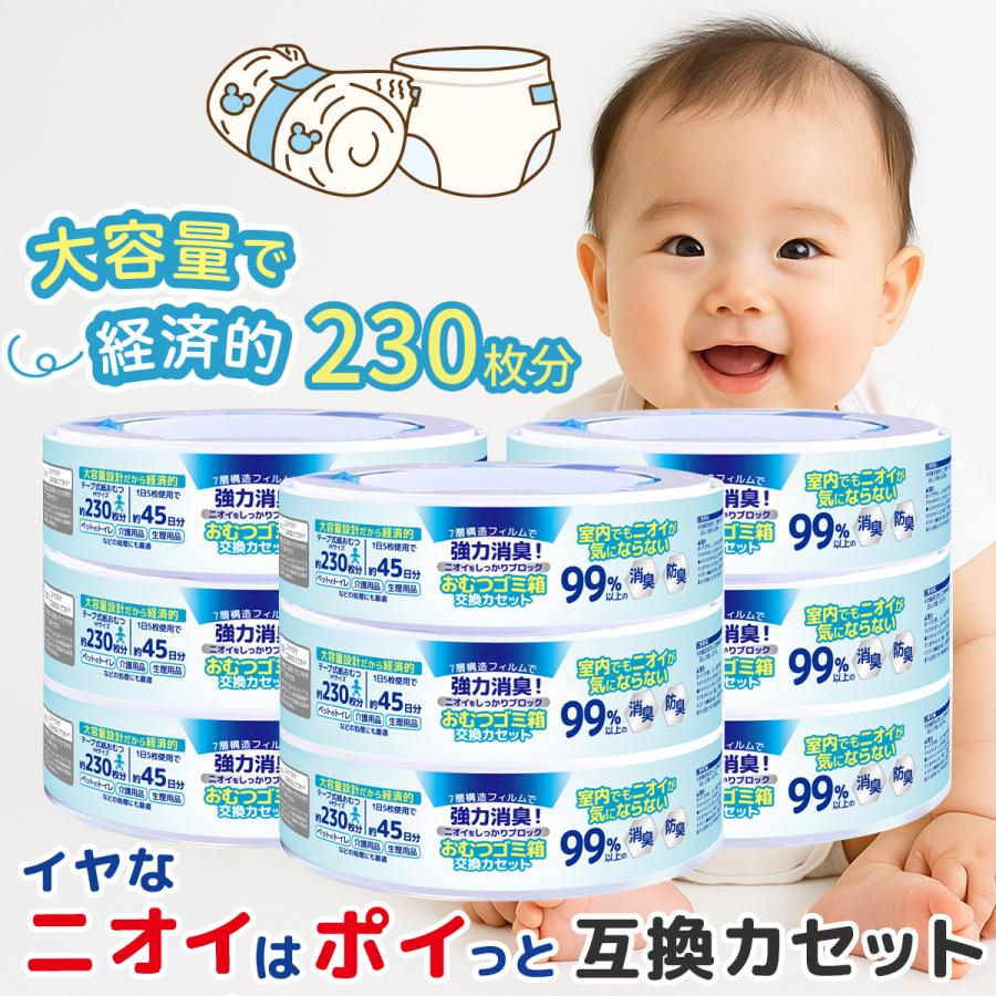 おむつ 新生児 ニオイポイ ゴミ箱 におわなくてポイ 互換カートリッジ オムツ 新生児 3個 6個 9個 M L 赤ちゃん ベビー ペット 介護 アップリカ Aprica RSL の商品画像