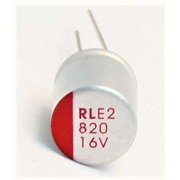 導電性高分子アルミ固体電解コンデンサ 16v 820μF 105°C 1個（16v