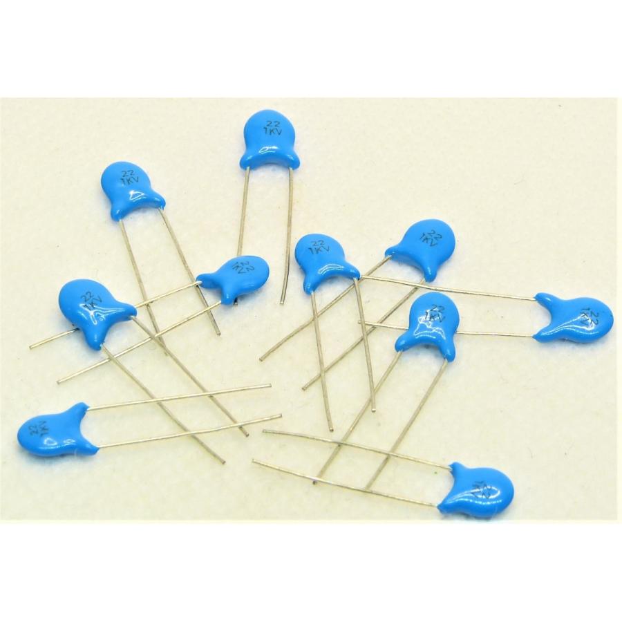 高耐圧セラミックコンデンサ 22（22pF） 1kV 10個 : かすかべでんき