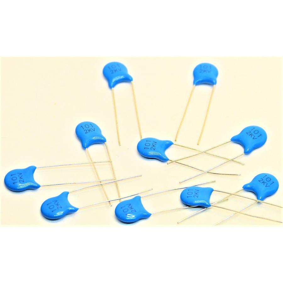 高耐圧セラミックコンデンサ 101(100pF) 2kV 10個 : かすかべでんき