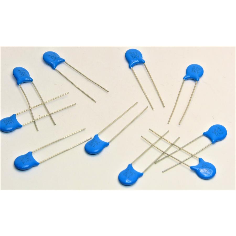 高耐圧セラミックコンデンサ 332(3300pF) 3kV 10個 : かすかべでんき