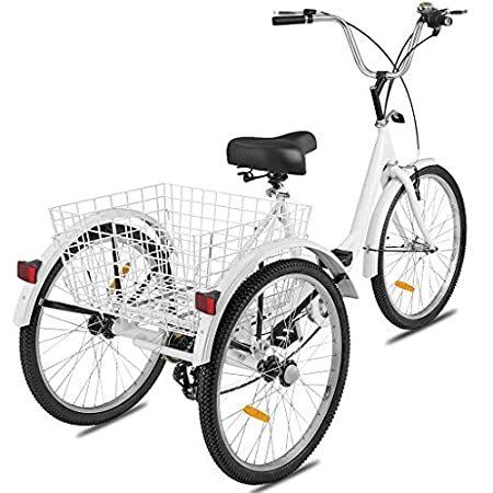特別価格baodanla Adult Trike 1/7 Speed 3-Wheel, Three Wheel Cruiser Bike for Recrea好評販売中 かご
