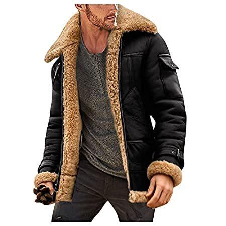 特別価格Xiangdanful Mens Faux Fur Jacket Sherpa Lined Fleece Shearling Coat Warm Mi好評販売中 かご