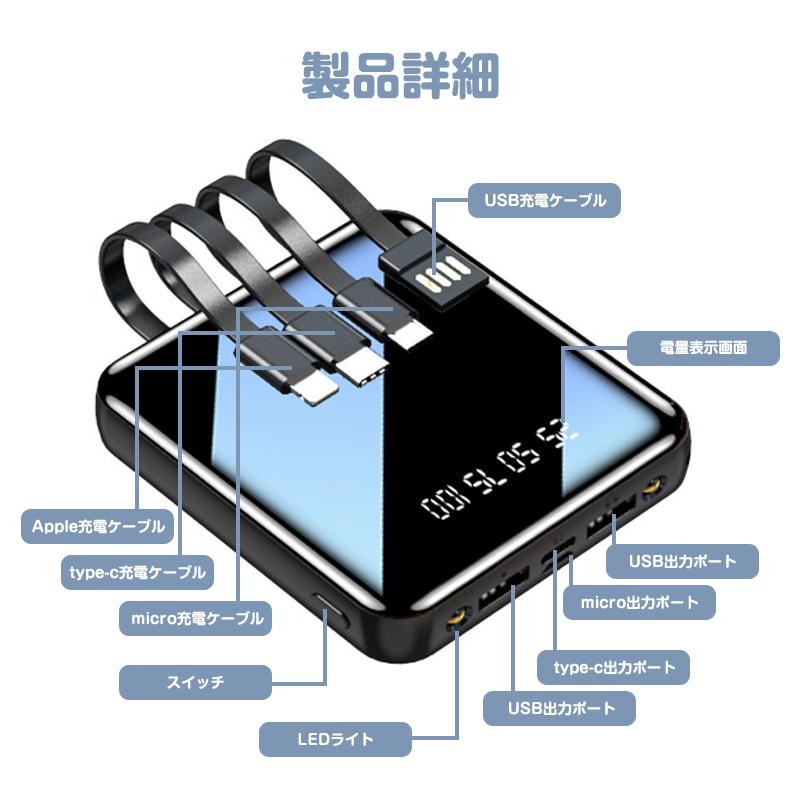 ワイヤレスモバイルバッテリー 急速充電 4個セット Type-C モバイルバッテリー スマホ充電 20000mAh 5台同時充電可能 小型