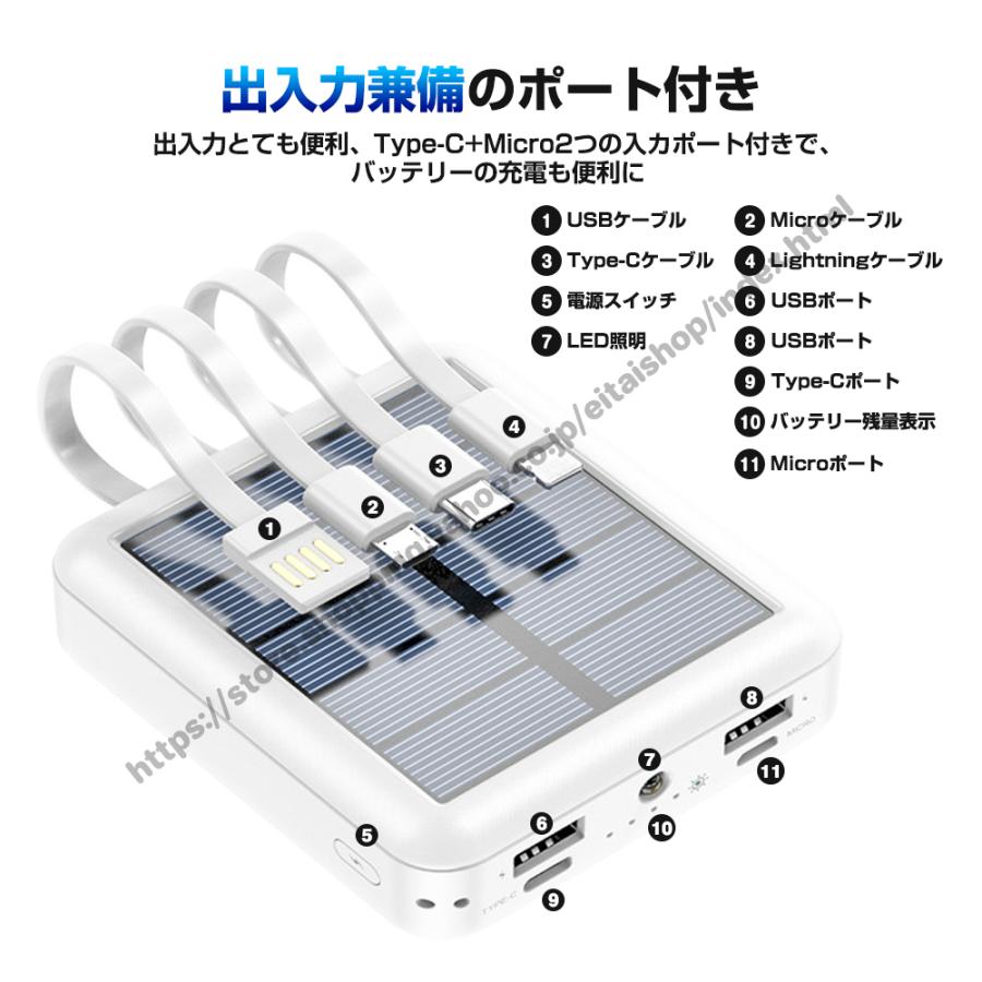モバイルバッテリー ソーラー充電器 20000mAh 最大5台同時充電 急速