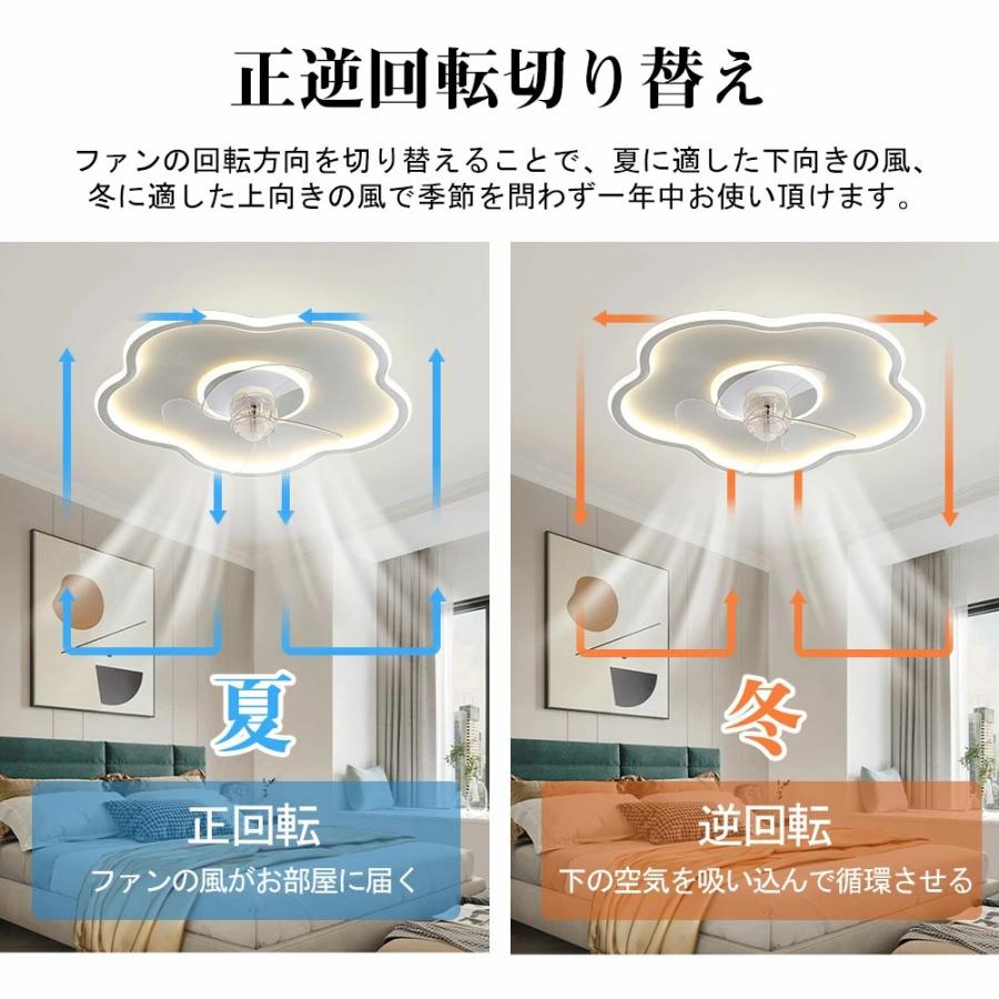 シーリングファンライト シーリングファン LED リモコン 6〜8畳 調光調色 照明 DCモーター 風量調節 天井照明 リビング 軽量 間接照明 子供部屋 静音 空気循環_7