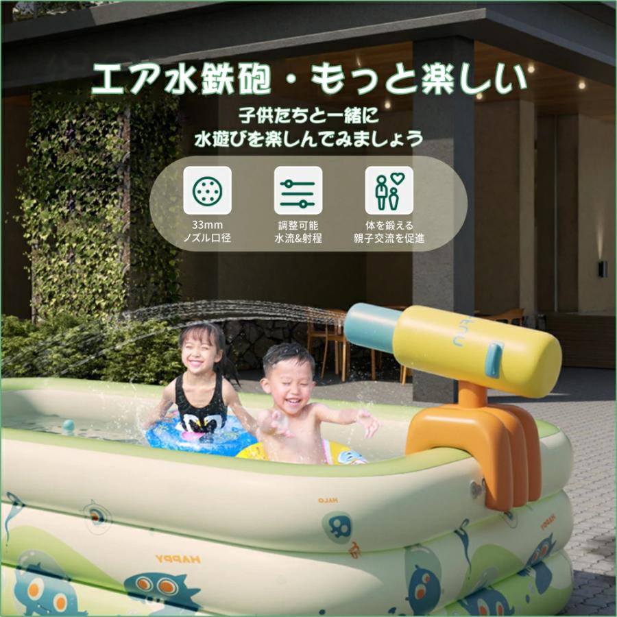 家庭用プール ファミリープール 折り畳み収納 屋外の遊び場 三層 380cm PVC 暑さ対策 滑り台 マンション 水遊 海水浴 3.8m 自動充気 長方形 キッズプール 家庭用｜eitaishop｜05