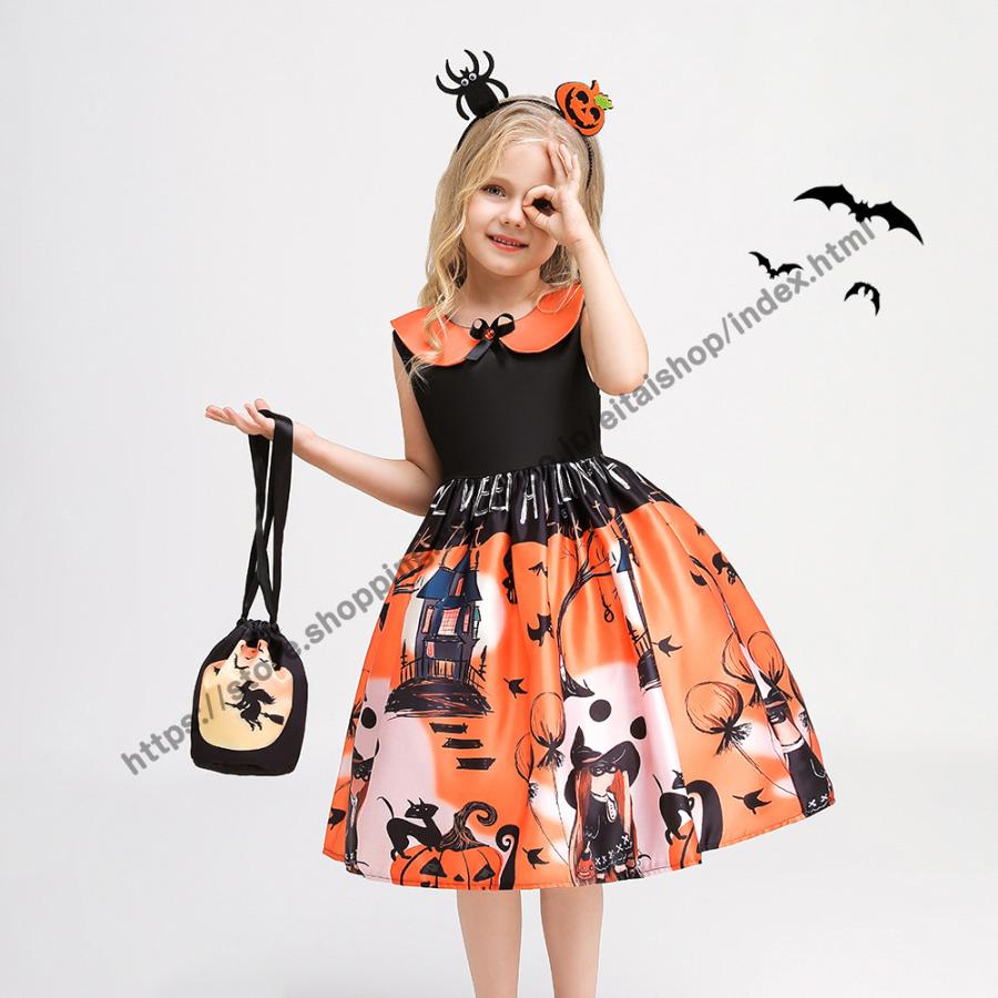 【100センチ】ハロウィン 巫女 魔女 子供 キッズ コスプレ ワンピース 仮装 ハロウィン 衣装 子供 コスプレ ドレス 魔女 halloween キッズ 仮装