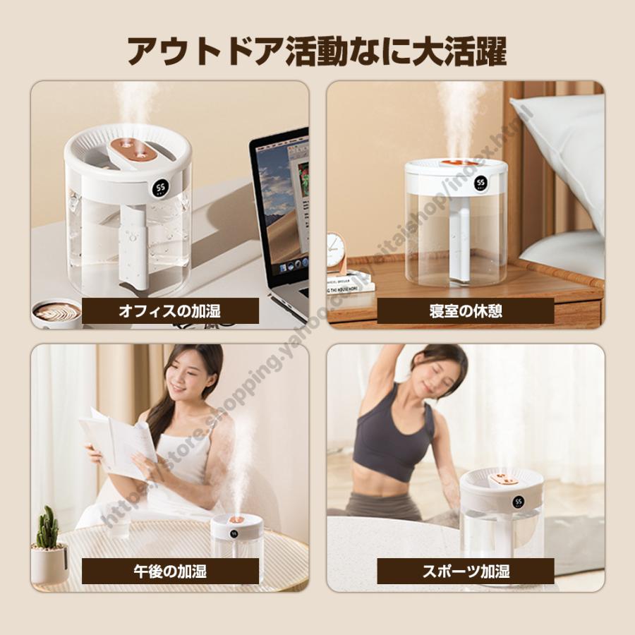 新発売・大人気 加湿器 超音波式加湿器 2L USB給電式 小型 ダブル