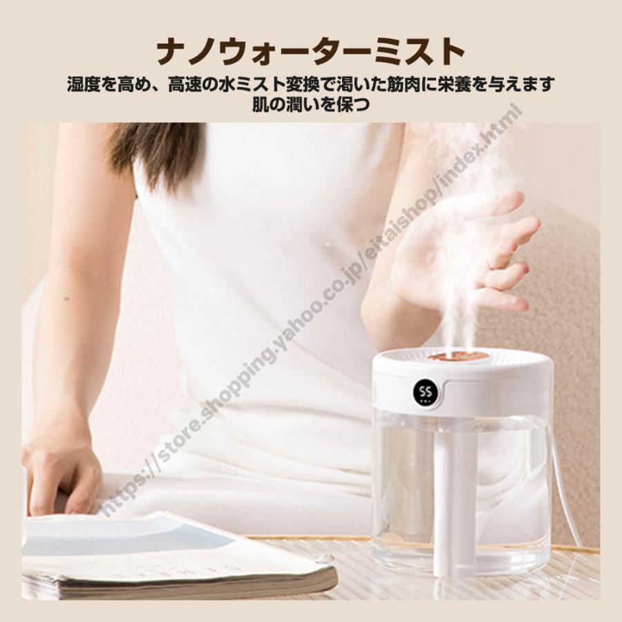 新発売・大人気 加湿器 超音波式加湿器 2L USB給電式 小型 ダブル