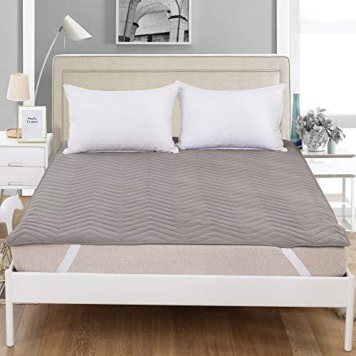 当店の記念日 敷パッド オールシーズン快適 ベッドパッド 防ダニ 抗菌防臭 吸汗 速乾 ゴムバンド付き 洗える グレー ファミリー 240x5cm その他ベッド マットレス Www Oroagri Eu