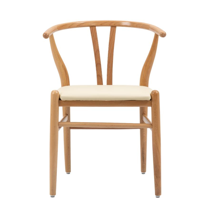 新生活応援】【２脚セット】ダイニングチェア 椅子 木製 PU座面 完成品