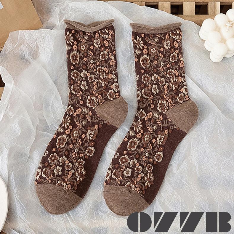 ソックス レディース 靴下 くつした  秋 冬 クルー フラワー 花 可愛い おしゃれ  プレゼント 欧米風 お正月 クリスマス お歳暮 プレゼント 福袋 2022 |  | 19