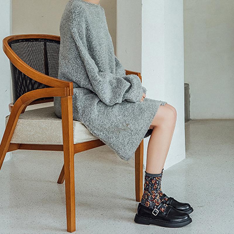 ソックス レディース 靴下 くつした  秋 冬 クルー フラワー 花 可愛い おしゃれ  プレゼント 欧米風 お正月 クリスマス お歳暮 プレゼント 福袋 2022 |  | 09