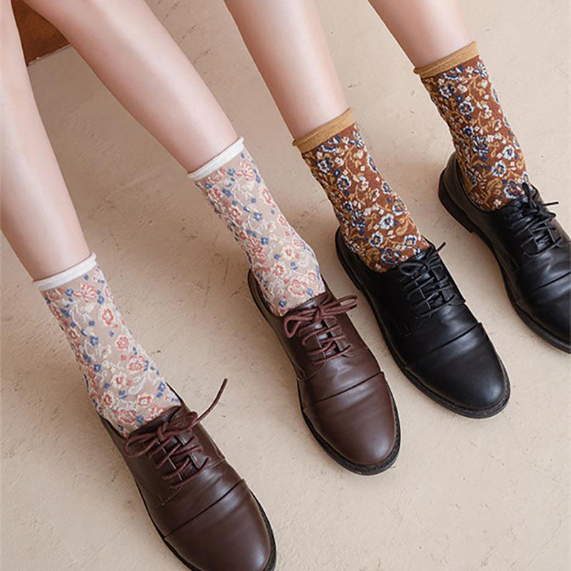 ソックス レディース 靴下 くつした  秋 冬 クルー フラワー 花 可愛い おしゃれ  プレゼント 欧米風 お正月 クリスマス お歳暮 プレゼント 福袋 2022 |  | 13