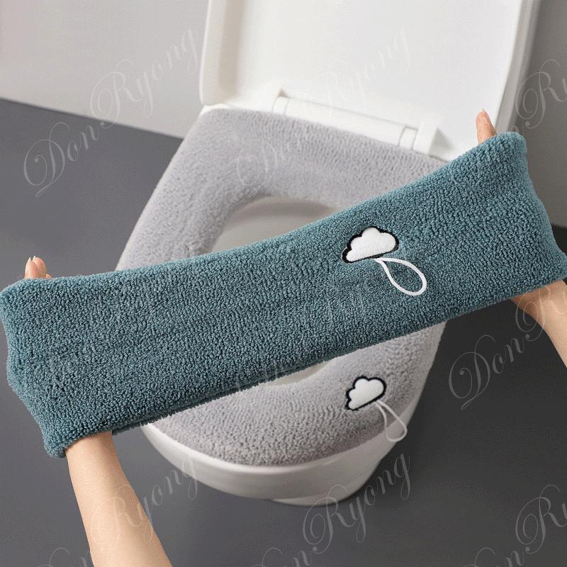 便座クッション 便座カバー 便器用 抗菌防臭 厚織 滑り止めッション 出張 取付簡単 保温 暖房 O型 暖かい |  | 18