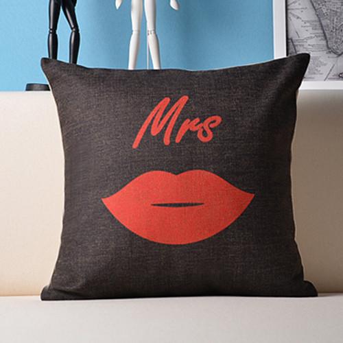 Mr Mrs ひげ 髭 くちびる 赤い唇 インポート おしゃれ 北欧 クッション