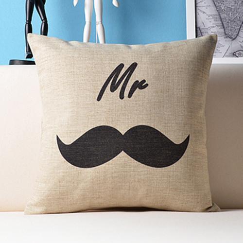 Mr Mrs ひげ 髭 くちびる 赤い唇 インポート おしゃれ 北欧 クッション