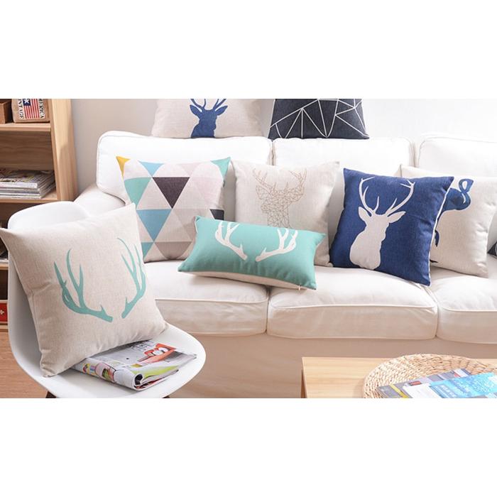 鹿の角 幾何 シンプル おしゃれ 北欧 大きいサイズ 21春大特価セール 60x60cm 抱き枕 角型 クッションカバー