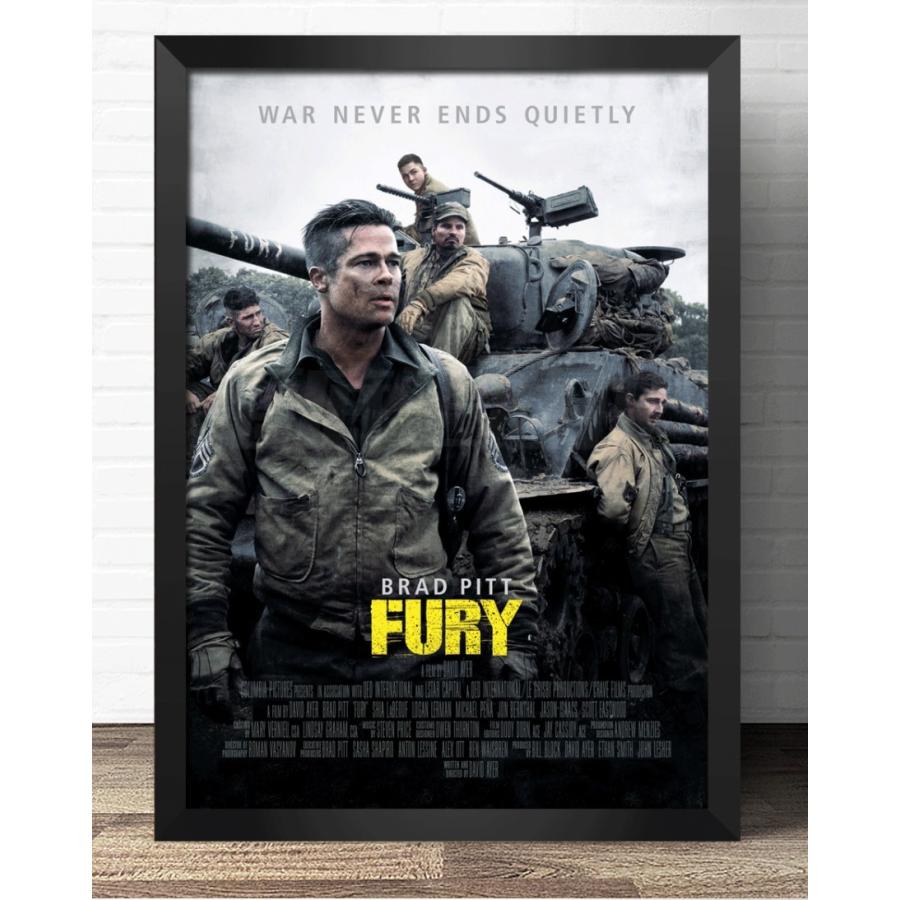 フューリー』 Fury 映画ポスター アートフレーム 木枠 立て掛け 壁掛け