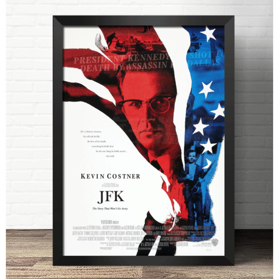 JFK』 ケネディ大統領暗殺事件 映画ポスター アートフレーム 立て掛け