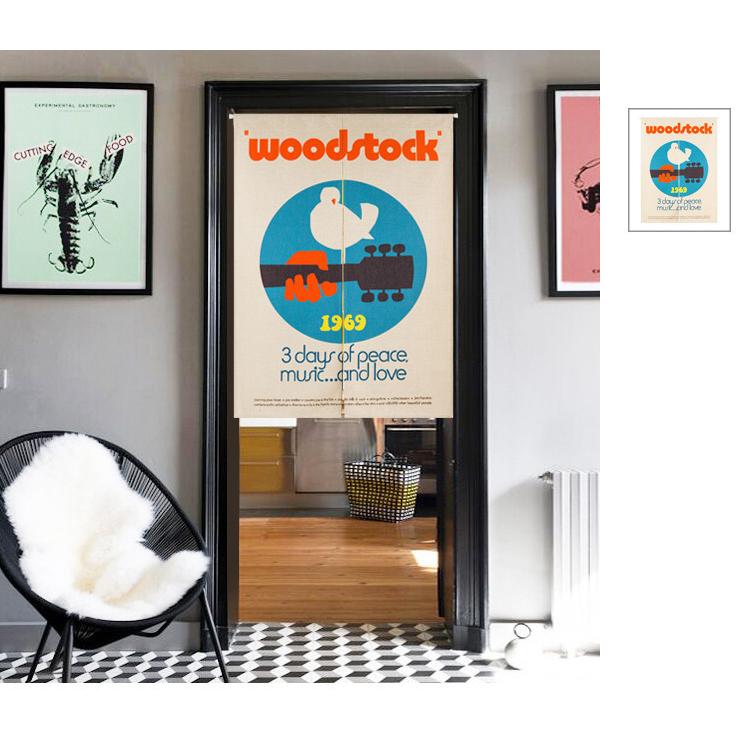 暖簾 のれん ウッドストック Woodstock 1969年 インテリア シンプル