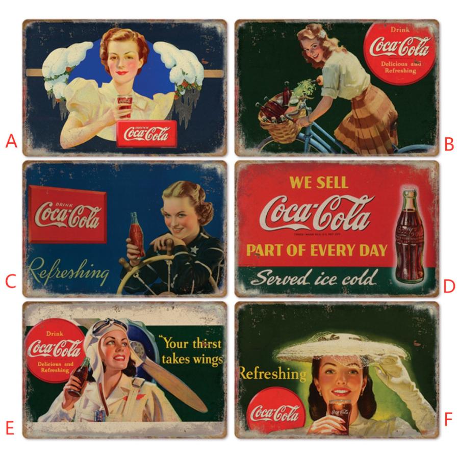 コカコーラ Coca-Cola USA アメリカ雑貨☆レトロ調☆アメリカンブリキ
