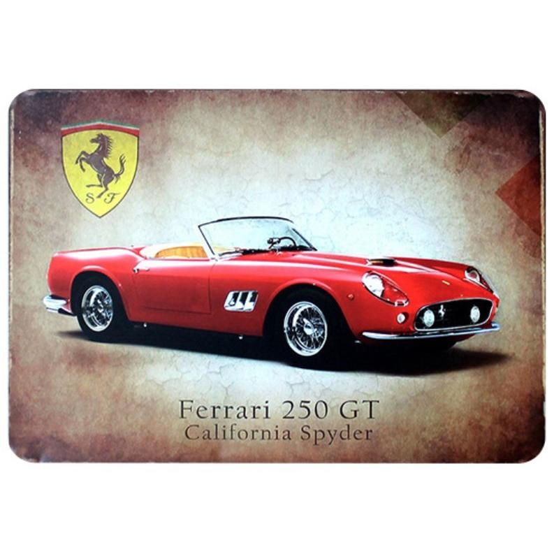 フェラーリ Ferrari 250GT 車 レトロ調 メタルサイン アメリカ雑貨 
